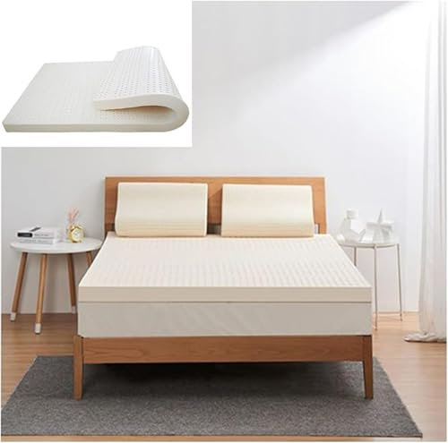Generisch Topper aus Naturlatex, Matratzenauflage aus Bio-Latex, 100% natürlich, Schlichtes Design, entspannende Latexmatratze mit Topper fürs Schlafzimmer, lindernde Matratzenauflage bei Rückenschme