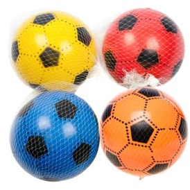 Senvianda Kinder-Fußbälle 4er-Set – Ø 22 cm – Bunte Softbälle für Kinder – Outdoor & Indoor Spielbälle – Leichte Bälle für Garten, Strand, Schule – Unaufgepumpt geliefert