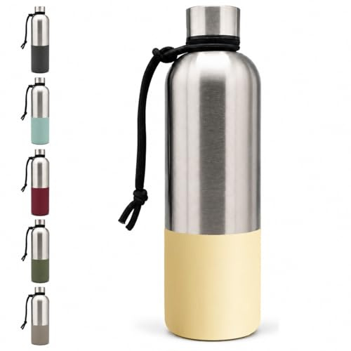 T&N Vattenflaska 1 l kolsyra, läckagesäker, lämplig för sport, skola och kontor, vattenflaska gym, vattenflaska som är lätt att bubbla, sportflaska 1 liter, BPA-fri, okrossbar