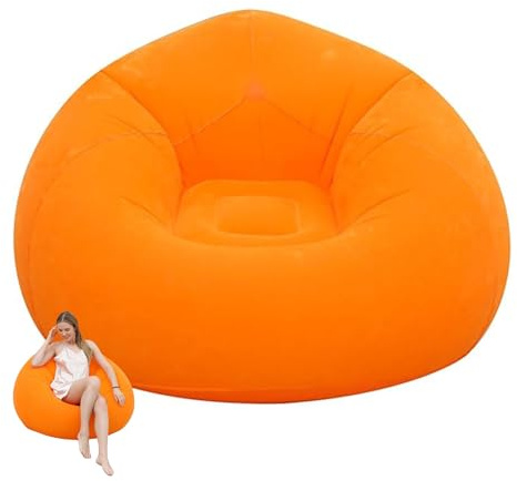 Sillón inflable portátil para adultos, cómodo puf para leer y acampar, versátil asiento al aire libre