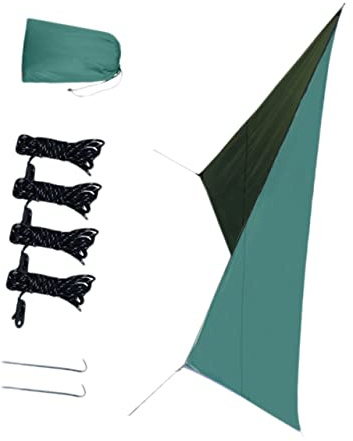 DOITOOL Vela Parasole Verde Doppia Oxford per Campeggio e Picnic, Telo Ombreggiante Resistente al Vento, Protezione Uv, Facile Installazione e Trasporto