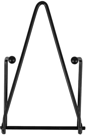 BUGUUYO Support Mural pour Assiettes en Céramique Noir Petit Porte-Assiettes Antidérapant en Métal Pliable Chevalet Décoratif Polyvalent pour Photos et Livres Présentoir de Table