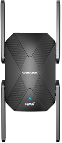 WONLINK Répéteur WiFi 6 Puissant AX1500 Mbps, Amplificateur WiFi Double Bande avec WPS, Port LAN, 4 Antennes, Repetiteur WiFi Puissant Soutenir 3 Modes, Compatible avec Toutes Les Box Internet