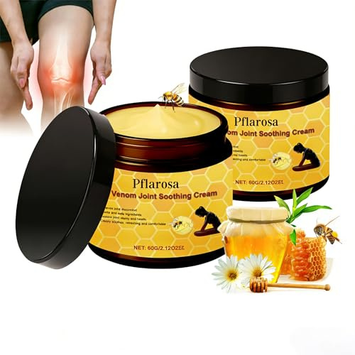 Bienengiftsalbe mit Bee Venom Creme – 2×60 g Bee Cream zur täglichen Hautpflege – Bienengift Creme für Rücken, Nacken & Knie – Schnell Einziehend, Nicht Fettend