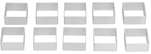 Set di stampi per torta lunare in alluminio, tagliabiscotti, strumento di cottura fai-da-te per preparare dolci, dessert e antipasti, 10 pezzi, forme 3D durevoli di alta qualità (Rettangolo 5,9x5,9