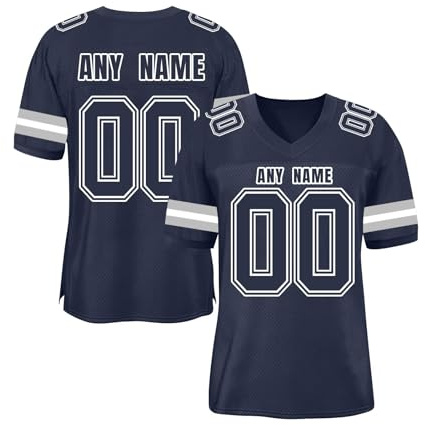 Camiseta de Fútbol Americano Personalizable | Camiseta de Rugby Vintage para Hombre, de Manga Corta, Cuello en V, Mujeres, Juveniles y Preescolares Camisetas Deportiva Hombre