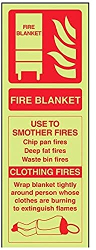 VSafety - Señal de extintor de incendios que brilla en la oscuridad, 100 mm x 280 mm, plástico rígido