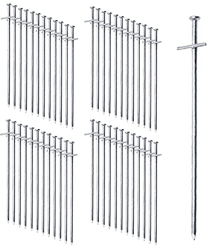 ToCi Bergssängar 23 cm galvaniserat stål | tältpinnar tältspik stenspik för hårda och steniga golv | markpinnar set: 48 stycken