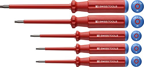 PB Swiss Tools Torx Elektriker VDE Schraubendreher Set PB 5549, 5-tlg. (T9/T10/T15/T20/T25) | 100% Swiss Made | vollisoliert bis 1000V
