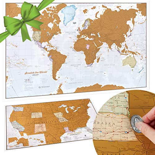 Maps International Reisekarte „Rubbeln Sie die Welt frei“
