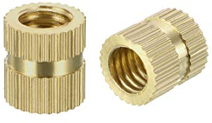 sourcing map 100 Stück Gewindeeinsatz Rändelschrauben Einschraubmuttern M6 x 10mm (L) x 8,5 mm (OD) Messing