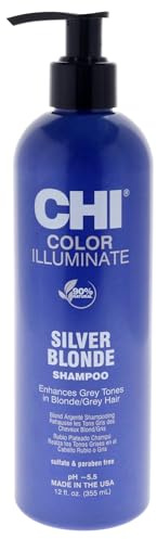CHI Ionic Color Illuminate Shampoo, Silver Blonde, 12 FL Oz
