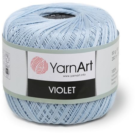 1 Skein GarnArt Violett, 100 % merceriserat bomullsgarn trådar virkad spets handstickning garn broderi konst hantverk (ljusblå 4917)