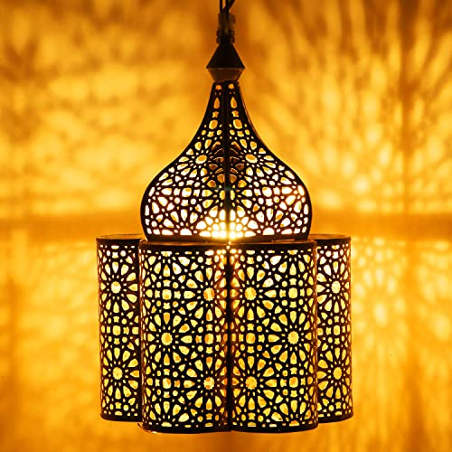 Feryal - Lámpara colgante oriental (37 cm, casquillo E27, diseño marroquí), diseño marroquí, lámpara oriental para salón, cocina o para colgar sobre la mesa de comedor