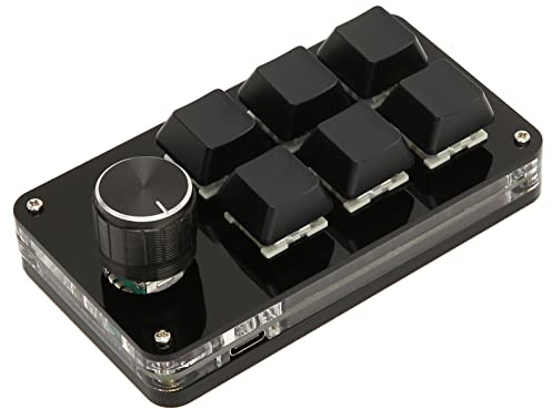 Bewinner USB Tastatur mit 6 Tasten, Gaming Tastatur mit Knopf, Programmierbare DIY Tastatur, RGB Hintergrundbeleuchtung, OSU Gaming Tastatur für Gaming Office