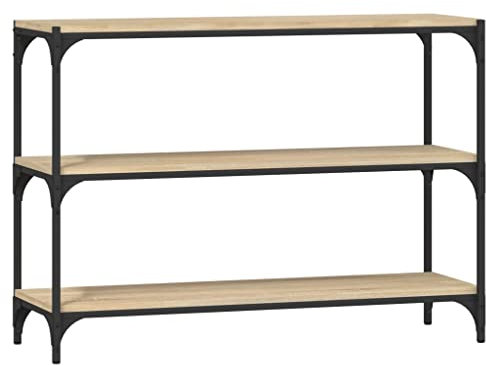 vidaXL Bücherregal, Bücherschrank mit viel Stauraum, Standregal für Wohnzimmer Büro, Lagerregal Regal, Industrie-Stil, Sonoma-Eiche Holzwerkstoff Stahl