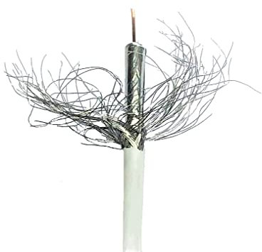 TEKLIGHT Cavo 75 OHM Satellitare TV DVB-T2 Coassiale RG59 Matassa 100 mt 5,1mm Anima 100% RAME Professionale Calza 96 Fili Full HD, UHD, 4 K, 8 K e superiori+ 10 SPINOTTI F OMAGGIO