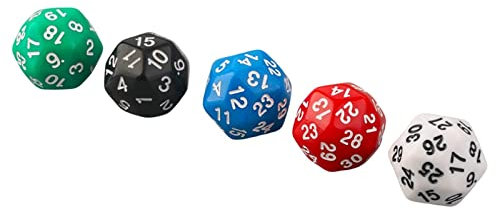 EHJRE Set 5 Pezzi Dadi Da Gioco a Più Facce Da 30 Lati per La Collezione di Giochi Da Tavolo