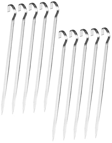 Yardwe 10 Stück Edelstahl Fleischhaken Grillspieße 15.00X0.50X0.18Cm Für Barbecue Outdoor Camping Gemüse Und Fleisch Spieße Geschirrspülerfest
