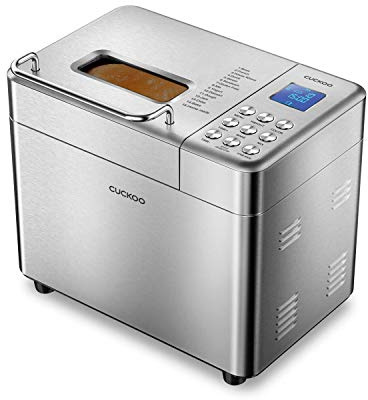 CUCKOO CBM-AAB101S | Multi-Functional Bread Maker | 1 lb, 1.5 lb, & 2 lb. Loaf Options, Crust Color Customization, Auto Fruit & Nut Dispenser, Gluten-Free Option | Stainless Steel (Renewed)
