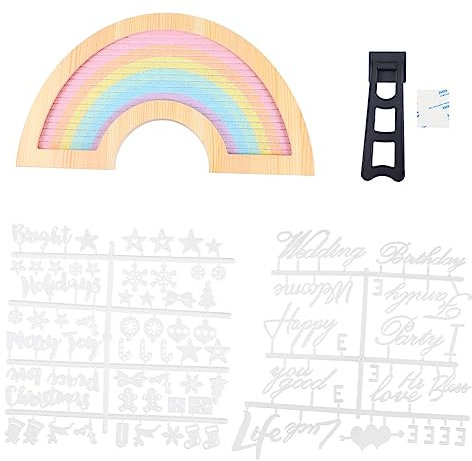 Operitacx 1satz Filz Buchstabentafel Mit Holzrahmen Veränderbare Buchstaben Zahlen Für Kreative Botschaften Als Deko-element Für Zuhause Hochzeiten Feste Pastellfarben