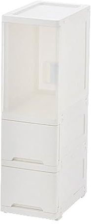 Weißer Bodenschrank für das Badezimmer, multifunktionaler Eckschrank mit durchsichtiger Vitrine und Schubladen für Büro, Schlafzimmer, Küche, Hausflur