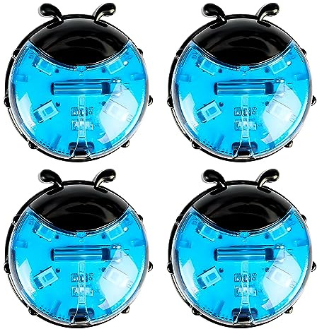 WASAGA Lumières Intelligentes de Roue de Vélo 4pcs Lumière de Rayon de Coccinelle à LED pour Vélo Réflecteur d'avertissement pour Adultes ou Enfants & Alimenté par Une Batterie CR2032 (Bleu)