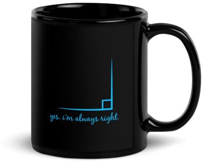 Teegarb Letter Blanket Schwarze Kaffeetasse, Keramik, Mathematiklehrer, Buchhalter, Buchhaltung, lustig, Aufschrift I'm Always Right, Witz, 325 ml, Schwarz