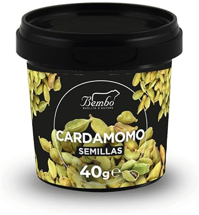 Cardamomo Bembo 40 g | Especia Natural y Aromática | Para Risottos, Salsas, Sopas, Estofados de Carne, Cócteles, Tés y Cafés | Envase anti-luz y anti-oxidación