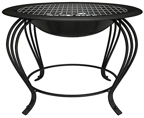 Bracieri da esterno Braciere a legna con ferro nero Riscaldatore da giardino per esterno da giardino Braciere da spiaggia Riscaldatore per braciere Griglia da campeggio Bruciatore per barbecue co