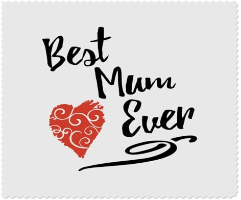 2 x 'Best Mum Ever With Red Heart' Microfibre Lens/Glasses Cleaning Cloths (LC00027776)