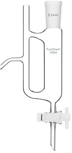 FunChem Separatore Acqua-Olio, 100 ml Imbuto Separatore di Qualità Laboratoriale per Separazione Efficace dei Liquidi, Vetro Borosilicato, Giunto 24/40