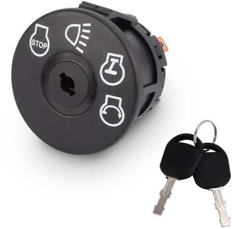 Interrupteur Allumage Démarreur Tondeuse à Gazon avec Clé 7 Bornes pour Husqvarna Sears Craftsman John Deere, 4 Positions Interrupteur Allumage Démarreur Compatible avec 175566 175442 GY20074