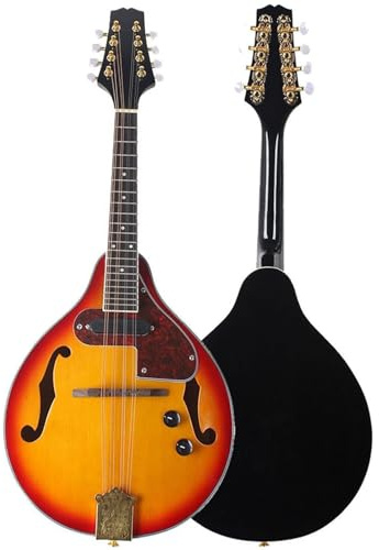Mandolin Tibetan Mandolin Stringed Instrument Electroacoustic Mandolin Eight-string Mandolin Ethnic Musical Instrument(Orange)
