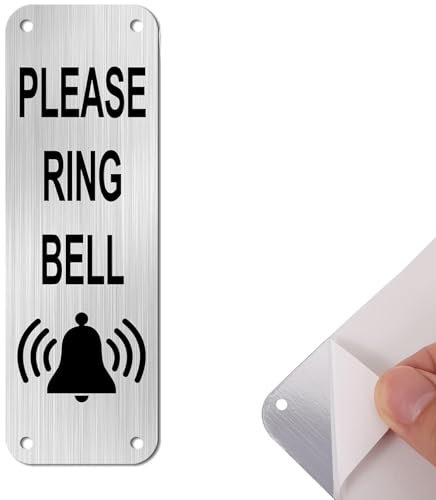 VEKXAR Segno di Campanello, segni di Porta Personalizzati, segni di casa, Metallo Alluminio 5×15 cm con Fori autoadesivi e preforati, Facile Montaggio su Porta o placca a Muro