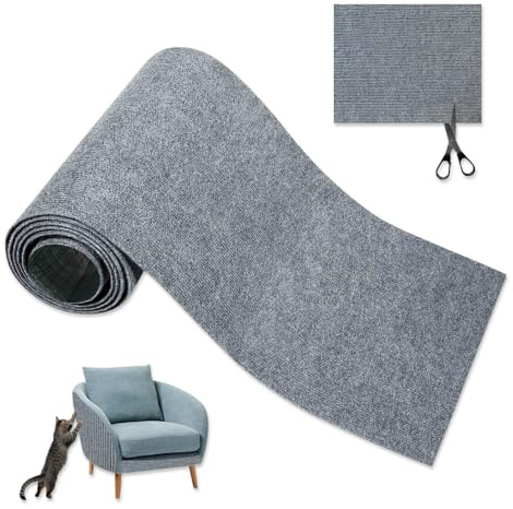 GIDWRIY Griffoir Canapé Chat 200 x 40 CM,Tapis Griffoir pour Chat Auto-Adhésif,Griffoir Mural Chat Autocollant,Tapis à Gratter,Protection Canape Anti Griffe,Cat Scratcher Sofa,Tissu Arbre à Chat