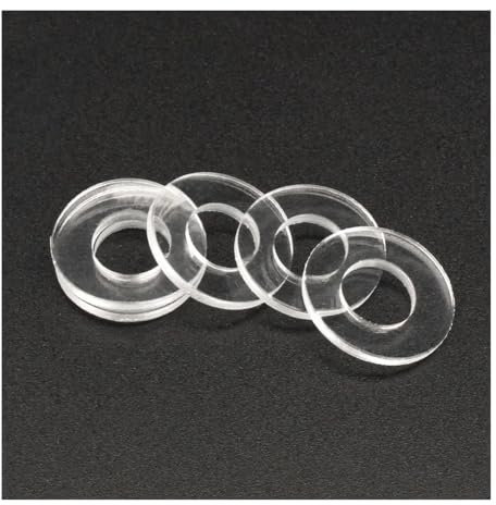 Rondelles assorties Lot de 50/100/200 anneaux isolants transparents en plastique souple/dur PVC, joints plats d'espacement M1.2 M1.4 M1.7 M1.8 M2 M2.5 M3 M4 M5 M6~ M12(M10x18x0.5 x100pcs)