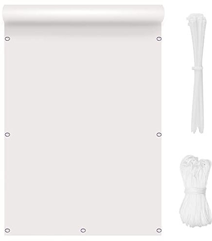 Parasol de clôture de balcon résistant aux intempéries avec œillets en nylon pour cour et terrasse Blanc 8,5 m