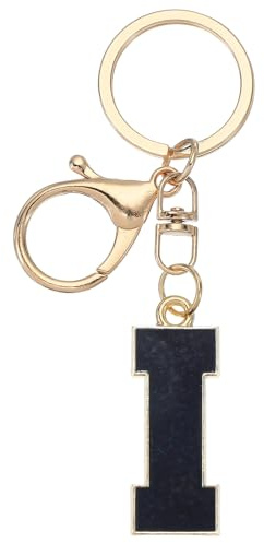 PATIKIL Porte-Clés Lettre Initiale, Breloques Alphabet Charm Lettre A-Z Porte-Clés Pendentif pour Clef Voiture Portefeuille Sac à Main Sac à Dos Téléphone Cadeau, Bleu Foncé (I)