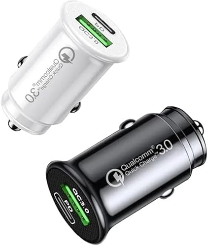USB C Car Charger Adapter, 65W 3 Port Cigarette Lighter USB Charger with QC3.0 & PD Type C Fast Charging 12V/24V USB Socket Adapter Automobile Accessories for iPhone Samsung iPads Car Devices