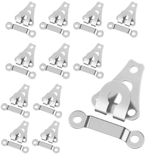 umyeoqoyo 12 Pack Trouser Fasteners Hook and Bar, Silver Hook and Eye, Hook and Eye Fastenings for Clothes, Repairing Trousers, Dress, Skirts, Fashion Clothing, Arts and Crafts Project