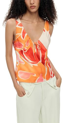 Desigual Donna Blusa con Spalline a Petali.