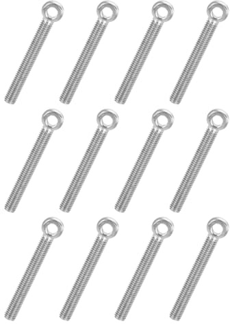 PATIKIL 12 Piezas Tornillo Ojo Giratorio Con Hombro M5x35mm 304 Plateado