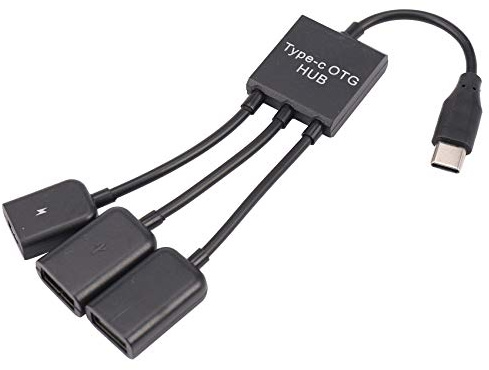 ISTOVO USB 3.1 Type C Male vers 2 Dual USB A 2.0 + Micro-USB OTG Hub