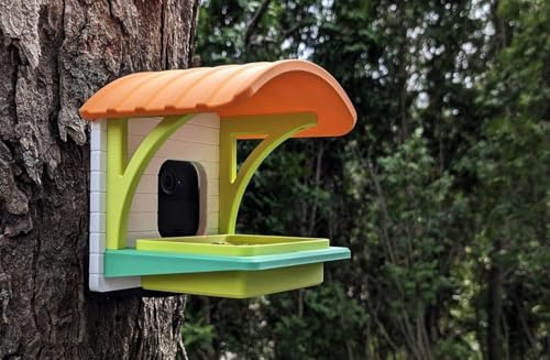 Vogelfutterhaus kompatibel mit Blink Kamera (Kamera nicht im Lieferumfang enthalten) - Wetterfestes PETG Vogelfutterhaus für den Außenbereich - Wandhalterung - 10,2 x 15,2 x 15,2 cm - Hergestellt in