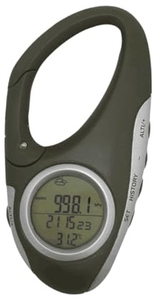 HYTROVE Handheld Barometer Altimeter with Carabiner Lightweight Mountain Climbing Thermometer Weather Prediction Outdoor Instrument for Hiking and Camping