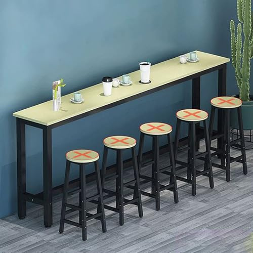 Tavolo da bar rustico industriale per la colazione, console stretta per cucina, isola da pranzo, salvaspazio, piano di lavoro lungo per radiatore, piano di lavoro per esterni, giardino, pub, mobili