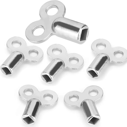 6Pcs Metal Radiator Bleeding Air Valve Key Radiator Bleed Keys Silver 0.2in