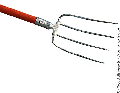Fourche à fumier 4 dents 30 cm - Avec manche pomme