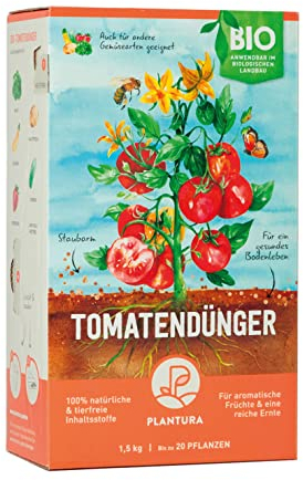 Plantura Bio-Tomatendünger, 3 Monate Langzeitwirkung, auch für Kartoffel, Zucchini & Co, 1,5 kg